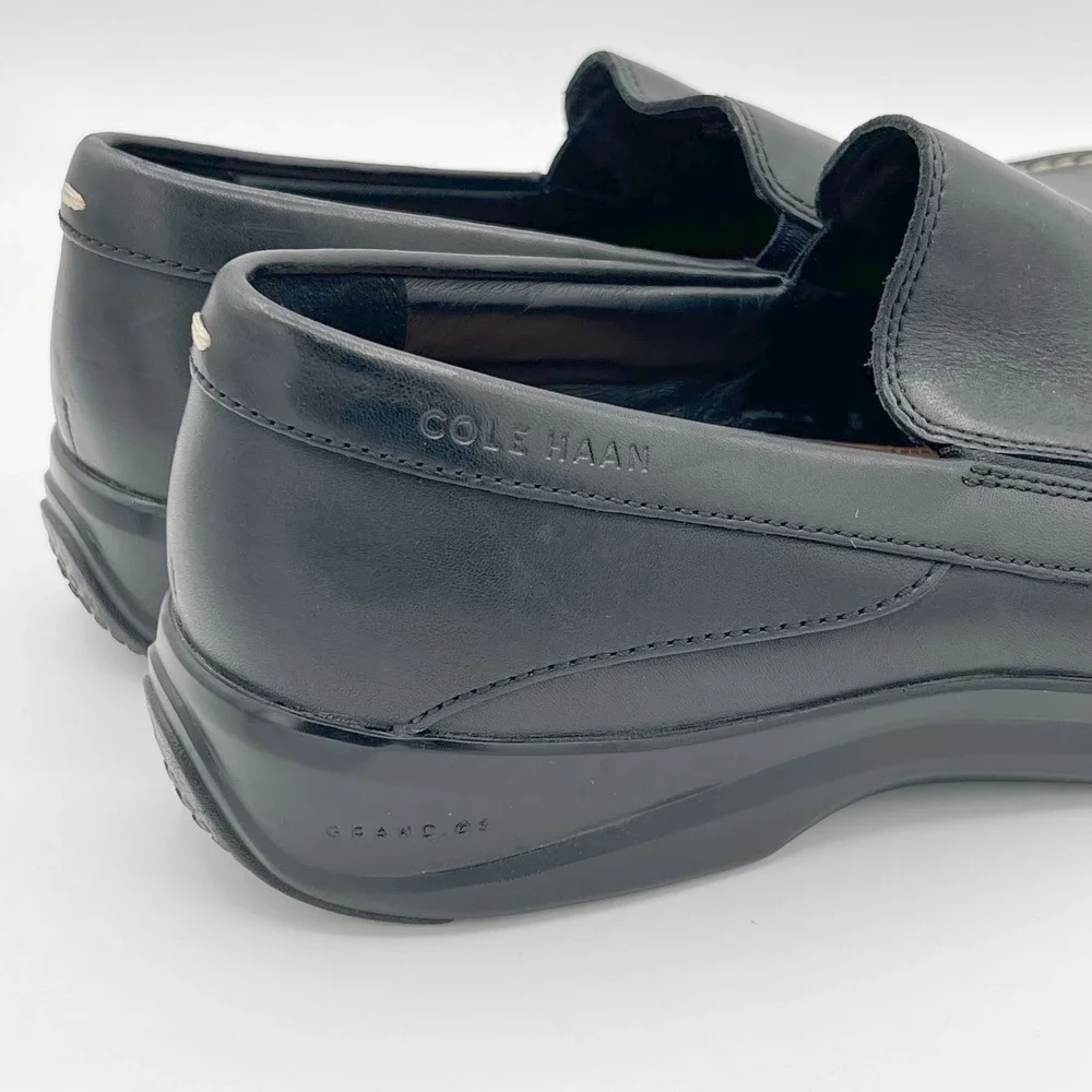Cole Haan‎ Grand Os Santa Barbara C25938 Mens 11 Black Leather Loafers Slip On